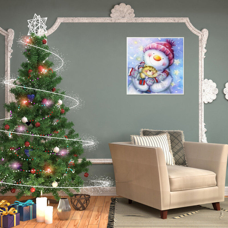 5D DIY Full Drill Diamond Painting Christmas Snowman Cross Stitch Embroider