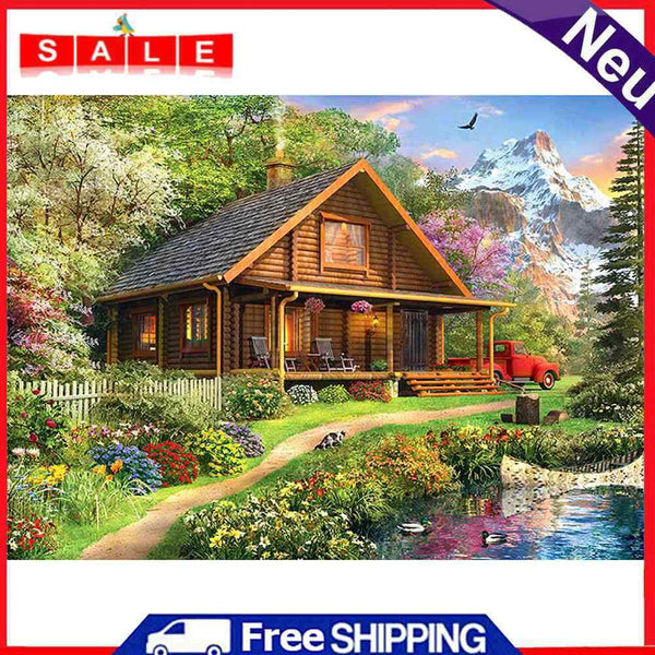5D DIY Full Drill Diamond Painting Nature House Cross Stitch Embroidery Ornament