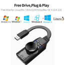 GS3 7.1 Channel Sound Card Adapter External USB Audio 3.5mm Headset for PC Newly