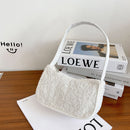 Fashion Woolen Handbag Underarm Bag Tote Solid Shoulder Travel Shopping Clutches