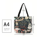 CalligraphPrinted Shoulder Shopping Bag Casual Large Tote Handbag (40*40cm)