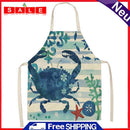 Crab Print Apron Household Cooking Kitchen Chef Dinner Apron Bib Anti Oil Splash