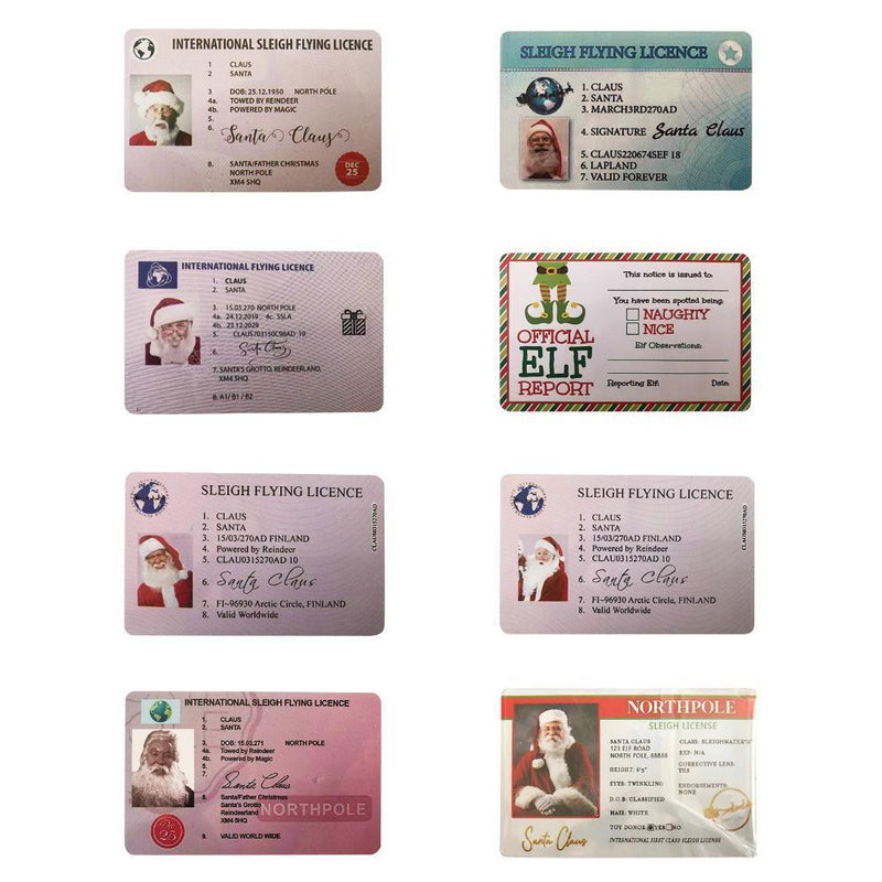Santa Claus Driver License Card Christmas Gifts Greeting Cards Decor (Style