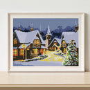 14CT Full Cross Stitch Christmas Eve Town Counted DIY Embroidery (FA197)