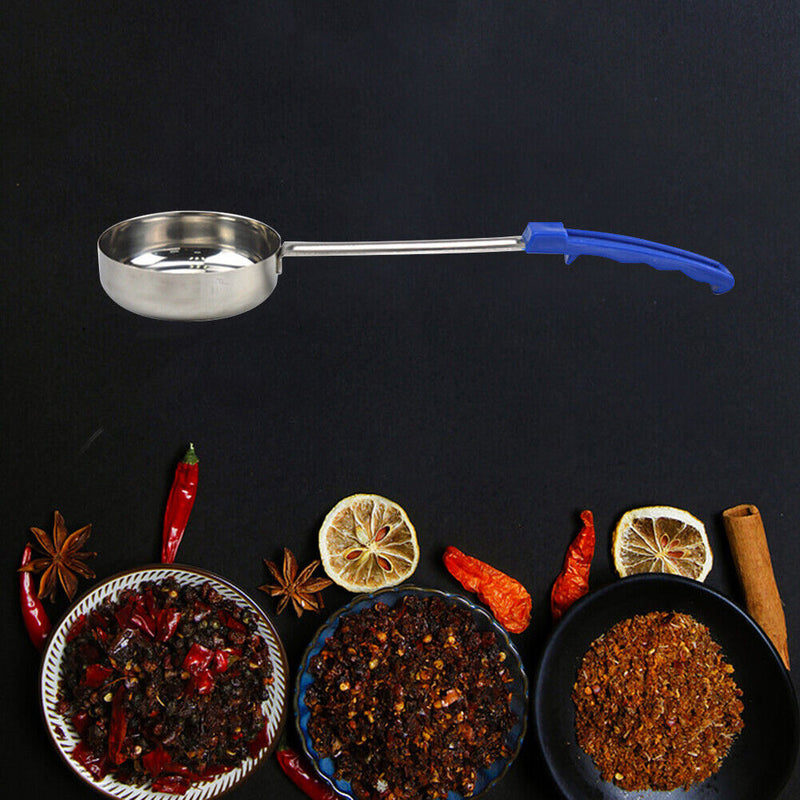Pizza Spread Sauce Ladle Flat Bottom Kitchen Cooking Spoon (Blue 8 Ounce)