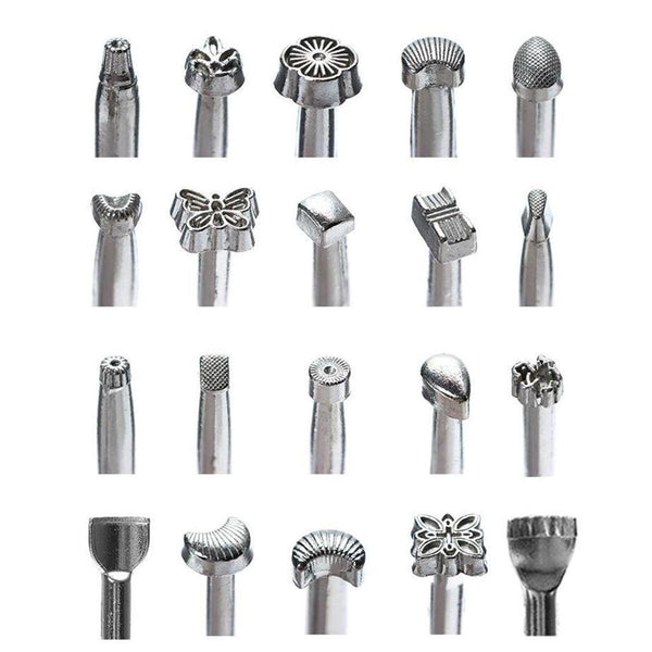 20pcs Manual Leather Craft Stamping Carving Embossing Beveler Stamping Tools .