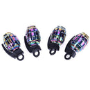 4pcs Rainbow Color Car Tire Aluminum Dust Caps Covers for Schrader Valves Newly