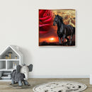5D DIY Full Round Drill Diamond Painting Sunset Rose Art Rhinestone Drawing