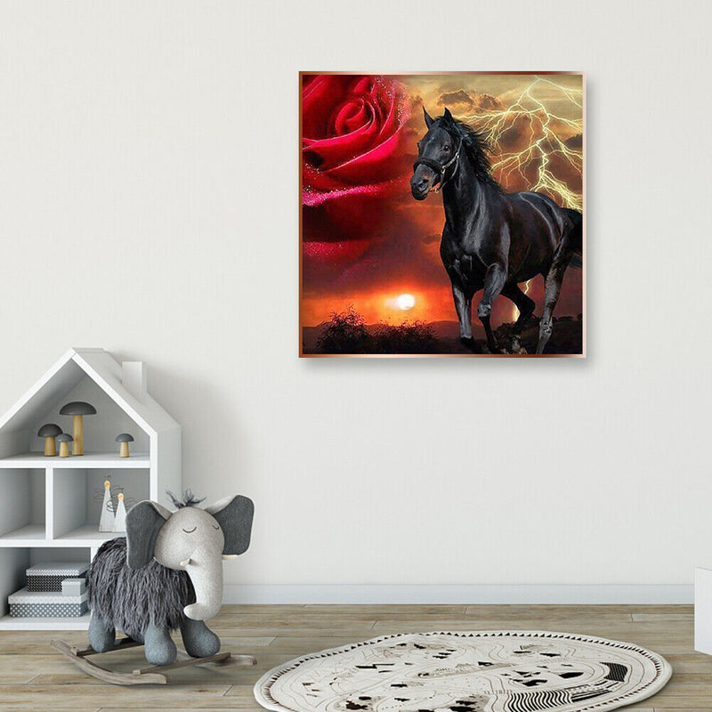 5D DIY Full Round Drill Diamond Painting Sunset Rose Art Rhinestone Drawing
