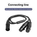 50cm 3 Pin XLR Male to Dual Female Y Splitter Adapter Cable for Mixer Amplifier