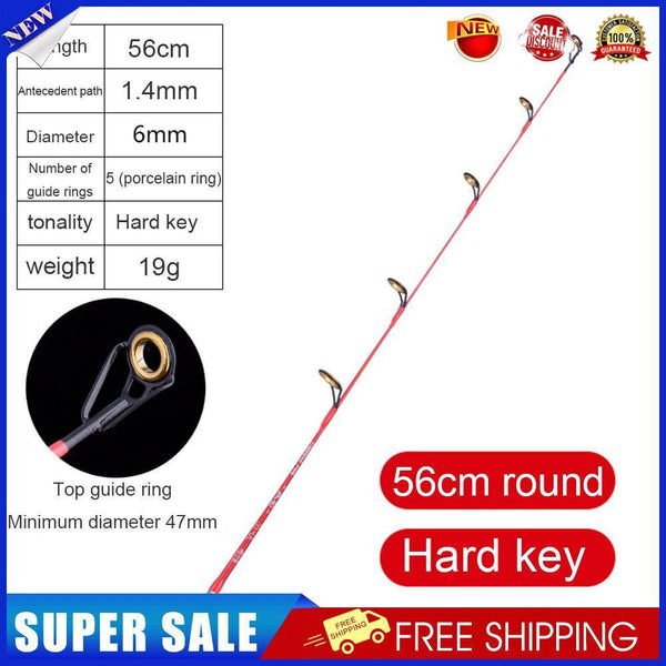 Fishing Rod Round Tip Short Section Outdoor Fishing Tackle (56cm Hard Tone)