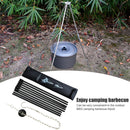 Camping Tripod Hanging Pot Campfire Cookware Pot Grill Hook Holder (Black) Newly