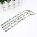 8pc Stainless Steel Metal Drink Straws + 2 Cleaning Brush Sets