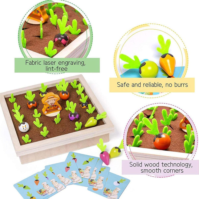 Montessori Toys for Toddlers Carrot Harvest Shaped & Size Matching Game_
