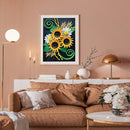 Diamond Painting Kit sunflower Full Round Rhinestone Wall