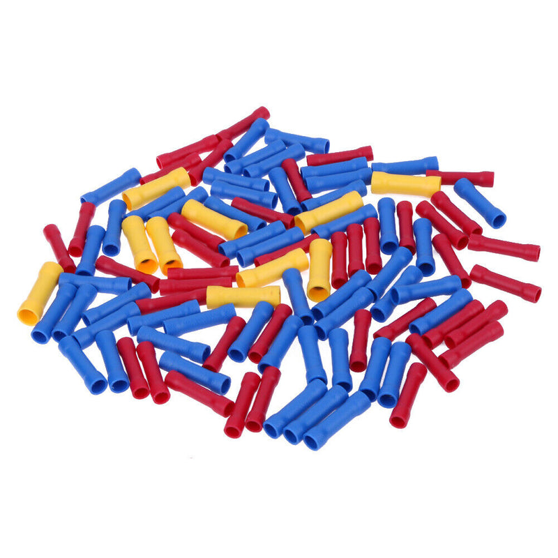 100pcs Straight Insulated Wire Rear Connector Electric Crimp Terminals E