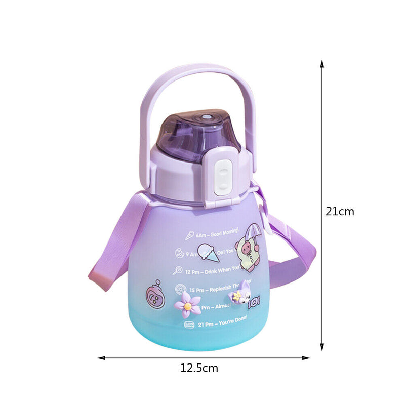 1.3L Large-capacity Water Bottle Outdoor Sports Gradient Cup (Purple Blue) Newly