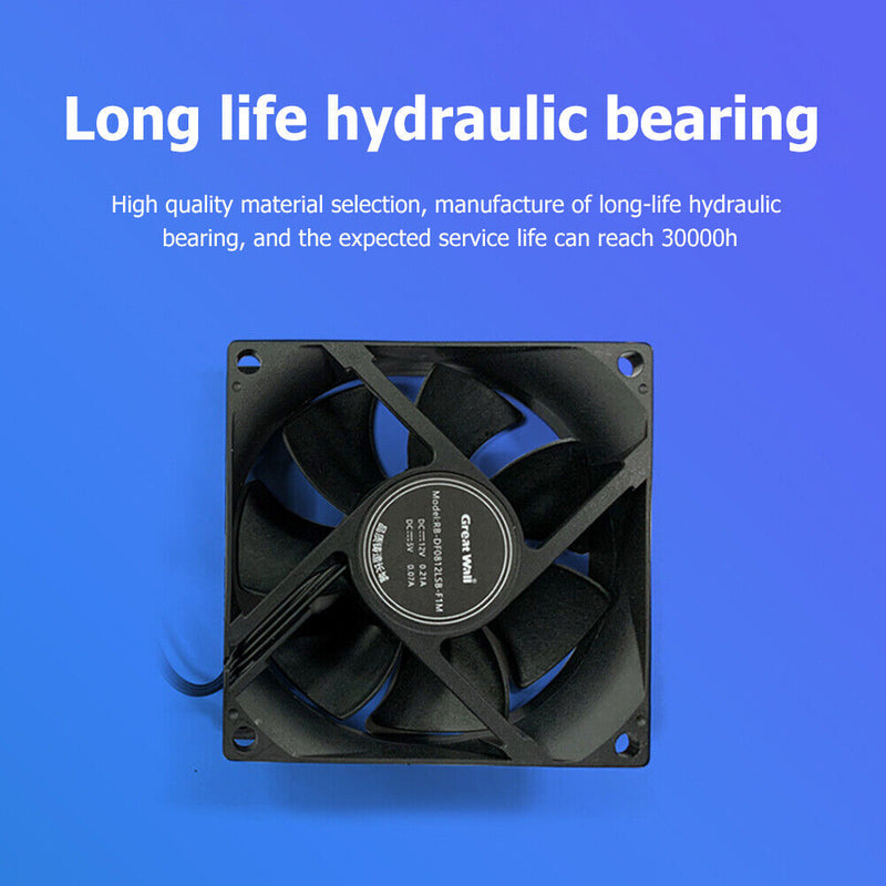 Silent Fan for Computer Cases Chassis Cooling Fan Hydraulic Bearing (8cm) Newly