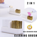 Tools Portable Copper Wire Cleaner Dual Brush Nail Drill Bits Cleaning Brush