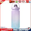 2000ml Water Bottle with Time Marker for Outdoor Sports Drink Cup (Purple)