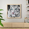5D DIY Round Drill Diamond Painting White Tiger Kit Rhinestone Drawing Ornaments