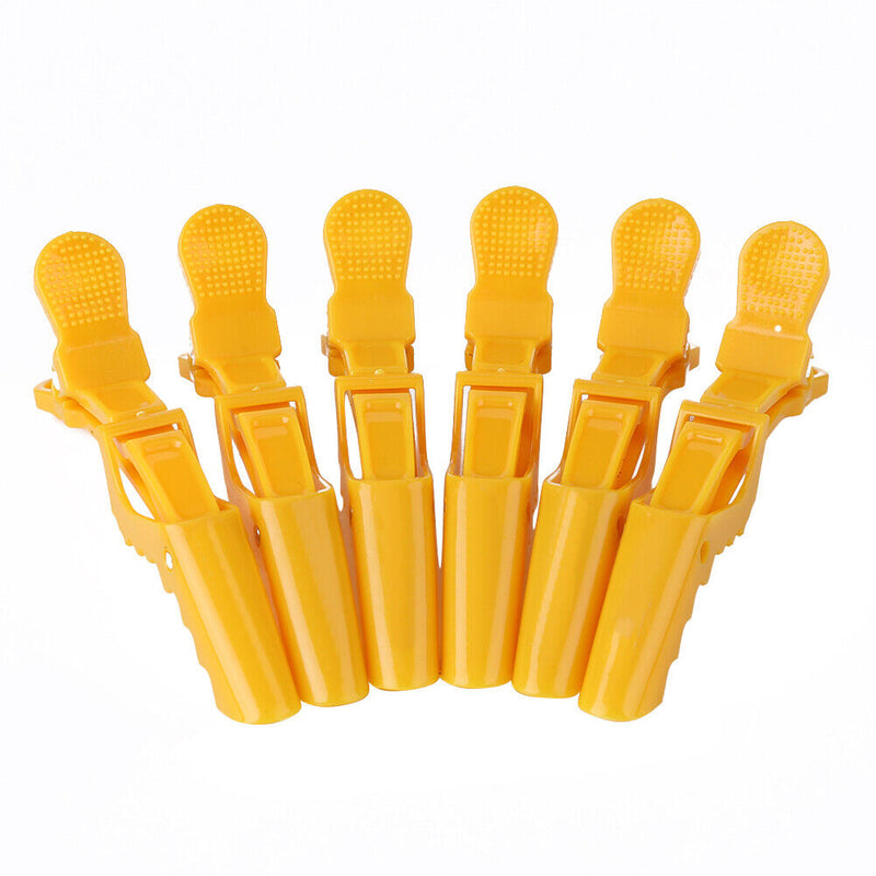 6pcs Alligator Hair Clip Grip Clamps Women Girls Styling Hairpin (Yellow) Newly