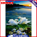 5D DIY Full Drill Diamond Painting Swan Lake Cross Stitch Needlework Set Decor