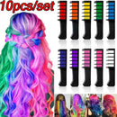 10Hair Color Chalks Crayons Disposable Hair Dye Comb Temporary Hair Dyeing~