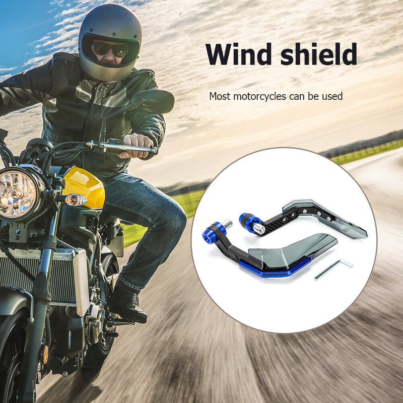 2pcs Motorcycle Hand Guard Protector Motor Part Windshield Handguard (Blue)