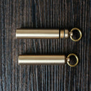 Brass Pill Box Case Medicine Bottle Holder Container Keychain w/ Waterproof L1B6