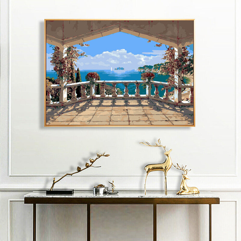 DIY Digital Picture Bay Scenery Frameless Acrylic Painting By Number Handicraft