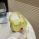 Mini PU Leather Chain Shoulder Crossbody Bags Jelly Top-handle Messenger Ba