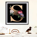 5D DIY Diamond Painting Flower Letter Full Round Drill Mosaic Kit Wall Pictur