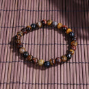 Charm Tiger Eye Stone Bracelet Beads Crystal Bracelet Unisex Jewelry(6mm)