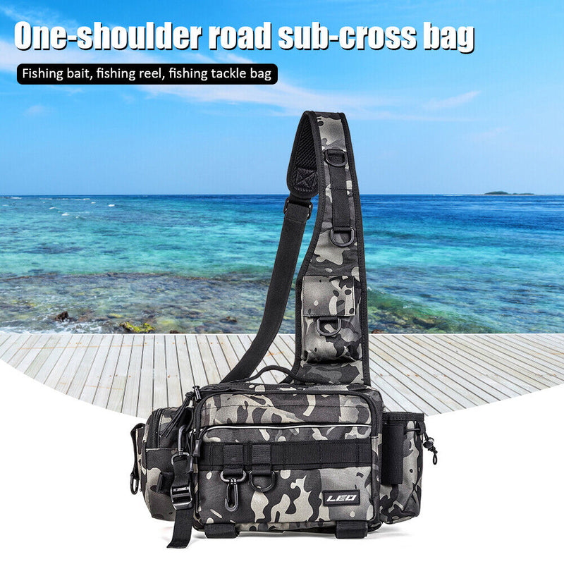 Outdoor Fishing Tackle Bags Fishing Reel Lure Single Shoulder Crossbody Bag