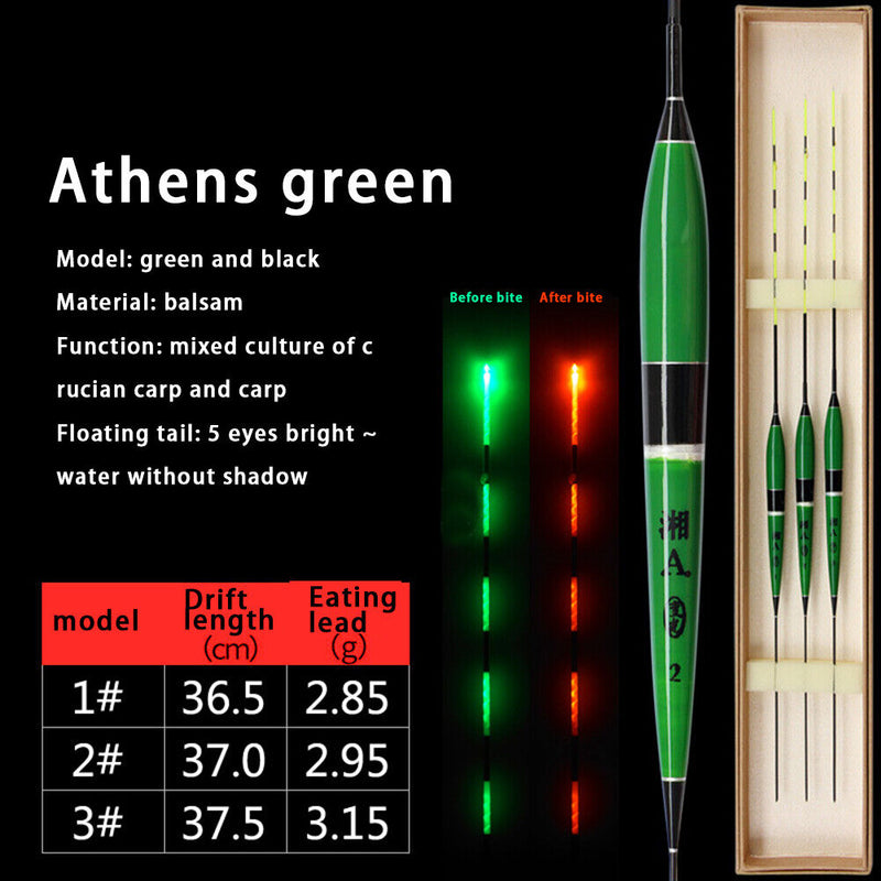 Electronic LED Light Fishing Float Bite Alarm Luminous Fish Tackle (Green) Newly