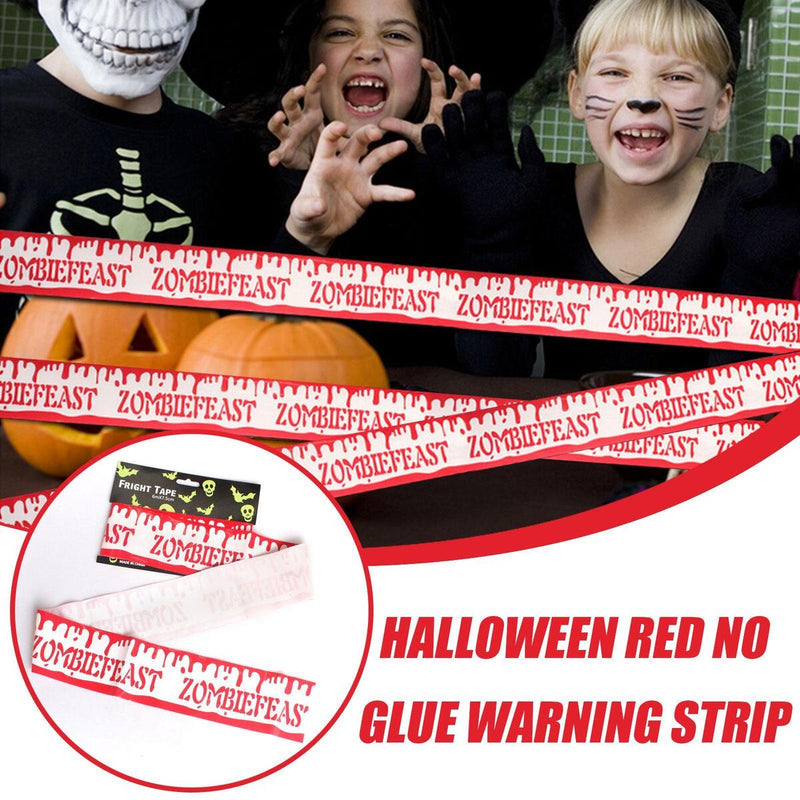 Halloween Warning Tape Sign Props Danger Warning Line Isolation Belt`