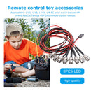 8pcs 70cm 5mm 8 LED Lamp Kits for 1/12 1/18 1/10 1/8 Axial Scx10 Traxxas RC