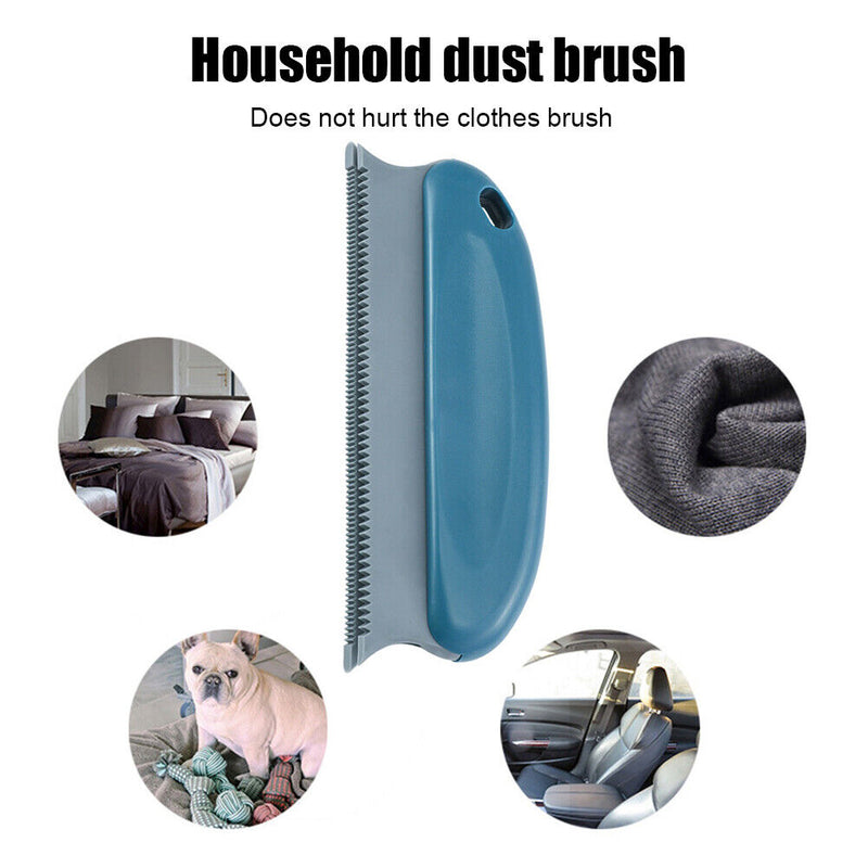 Dog Cat Pet Hair Remover Manual Cleaning Brush for Carpet Beds (Dark Blue) Newly