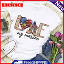 Independence Day Print Love Letter Tea T-Shirt (White S)