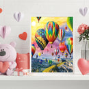 Frameless Oil Paint By Numbers Hot-air Balloon DIY Canvas Picture Craft Kit