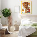 Not Full Needles Thread Cross Stitch African Women DIY 2-Beach 14CT Cotton Kit