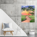 Paint By Numbers DIY Coastal Path Hand Painted Art Canvas Oil Home Wall Decor