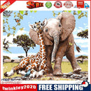 Giraffe Elephant 5D DIY Full Drill Round Rhinestones Painting Embroidery