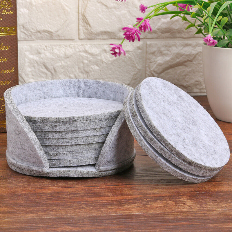 10pcs Felt Table Drink Mats Coaster Placemat Heat Protection Coffee Mug Cup
