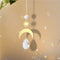 4pcs Hanging Crystal Light Catcher Metal Moon Sun Garden Wall Wind Chime Newly