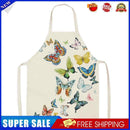 Linen Apron Colorful Butterfly Kitchen Cooking Baking Bibs Household Supplies
