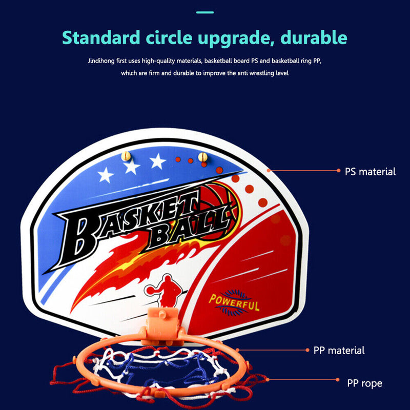 Plastic Hanging Basketball Basket Hoop Set Mini Basketball Board Frame (B) Newly