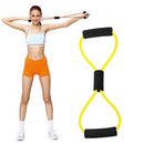 8 Word Rubber Yoga Fitness Chest Expander Rope Workout Equipment (Yellow) Newly