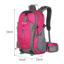 40L Waterproof Travel Cycling Camping Backpack with Rain Cover (Rose Red) Newly